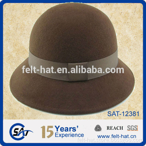 short brim wool felt dome bucket hat